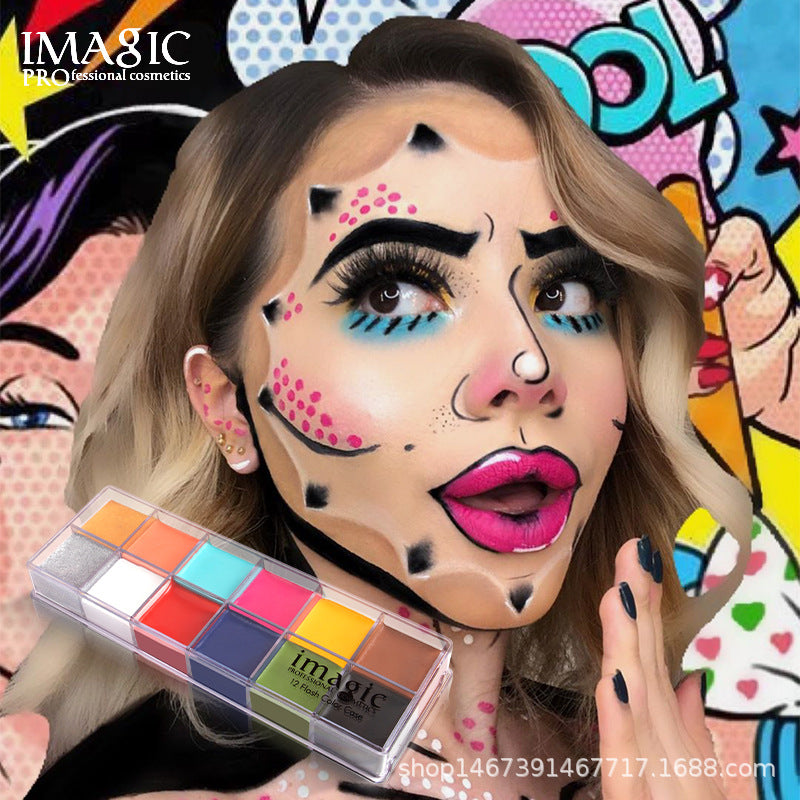 IMAGIC 12 Color Oil Paint Professional Body Painting World Cup Halloween Drama Performance Face Oil Paint