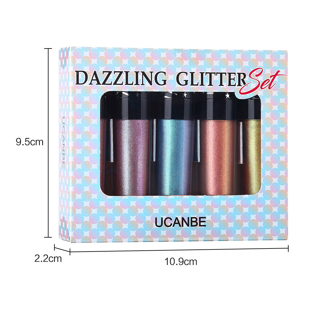 UCANBE New 8 color butterfly pattern diamond flash repair disc chameleon polarized face brightening three dimensional highlight set