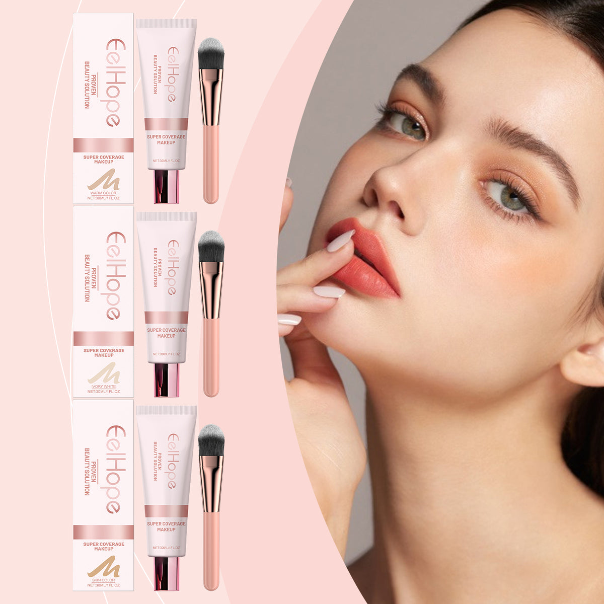 Eelhope Concealer Liquid Foundation Natural Lightweight Moisturizing And Brightening Concealer Strong Oil Control Concealer Liquid Foundation