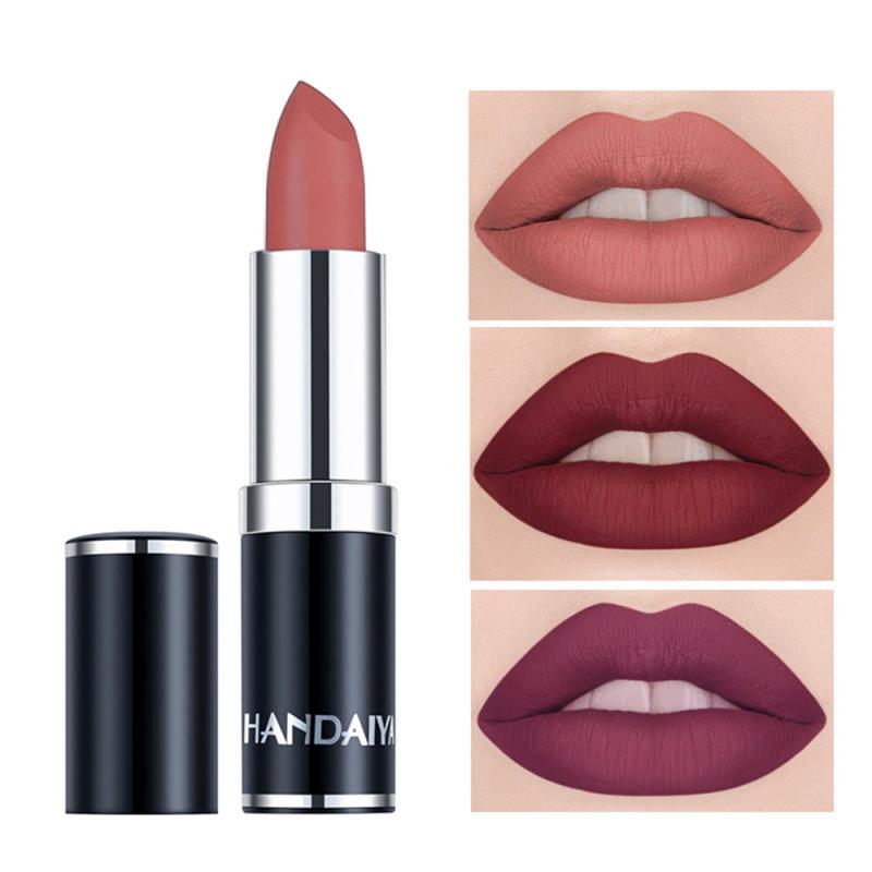 1PC 12 Colors Matte Lipstick Waterproof Long Lasting Sexy Purple Lipstick Pigments Easy to Wear Lip Makeup No Fade Away TSLM2