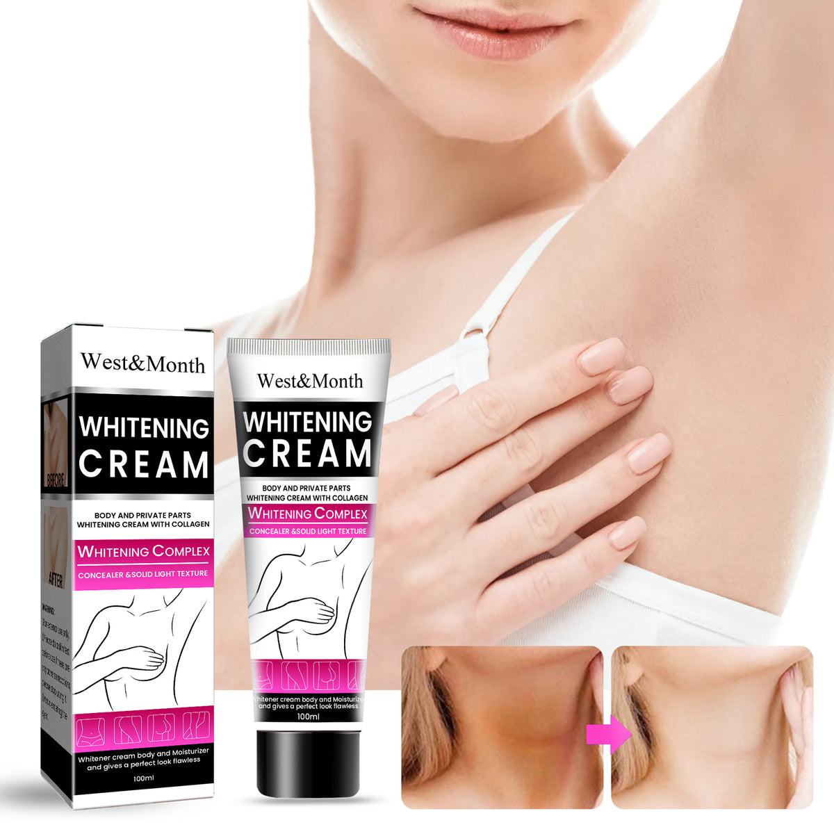 Whitening Cream, Whitening And Brightens Skin, Moisturizes And Removes Blackness Beauty Skin Cream