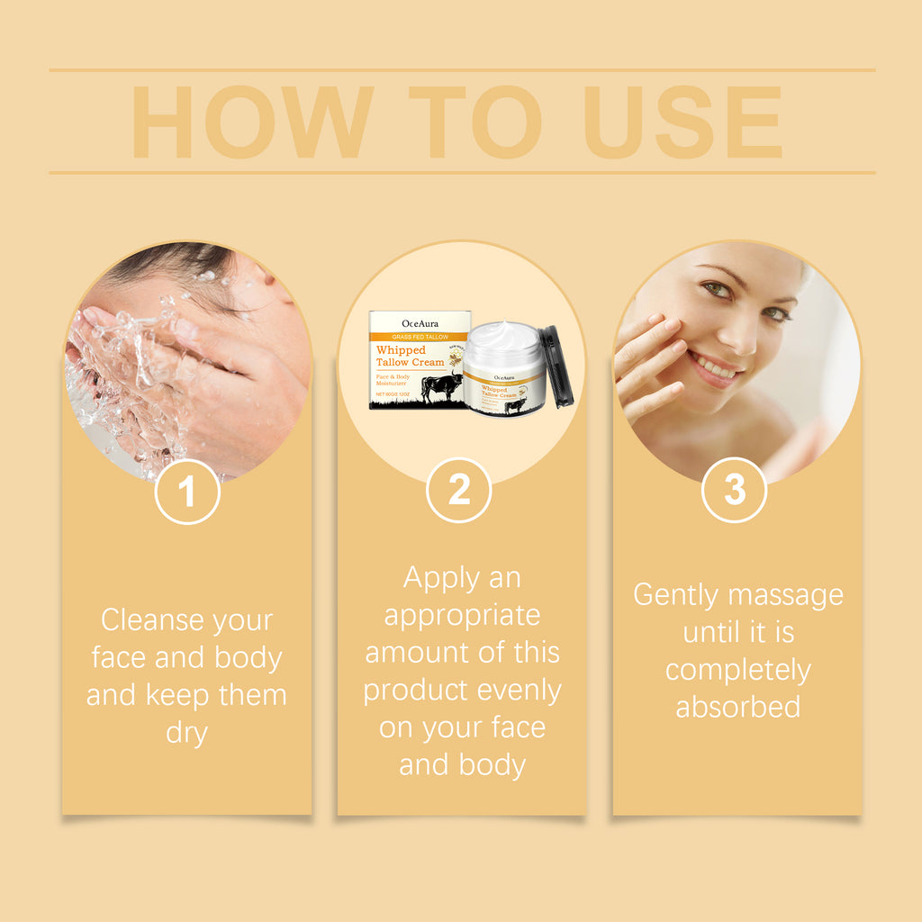 OceAura Tallow Honey Moisturizer, Hydrates And Moisturizes Smooth Skin And Facial Dry Care Nourishing Cream