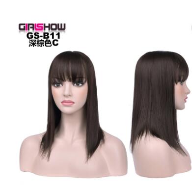 women Bob Wig With Bangs Short Straight Wigs party Synthetic Hair Heat Resistant Fiber fake hair Halloween Perucas