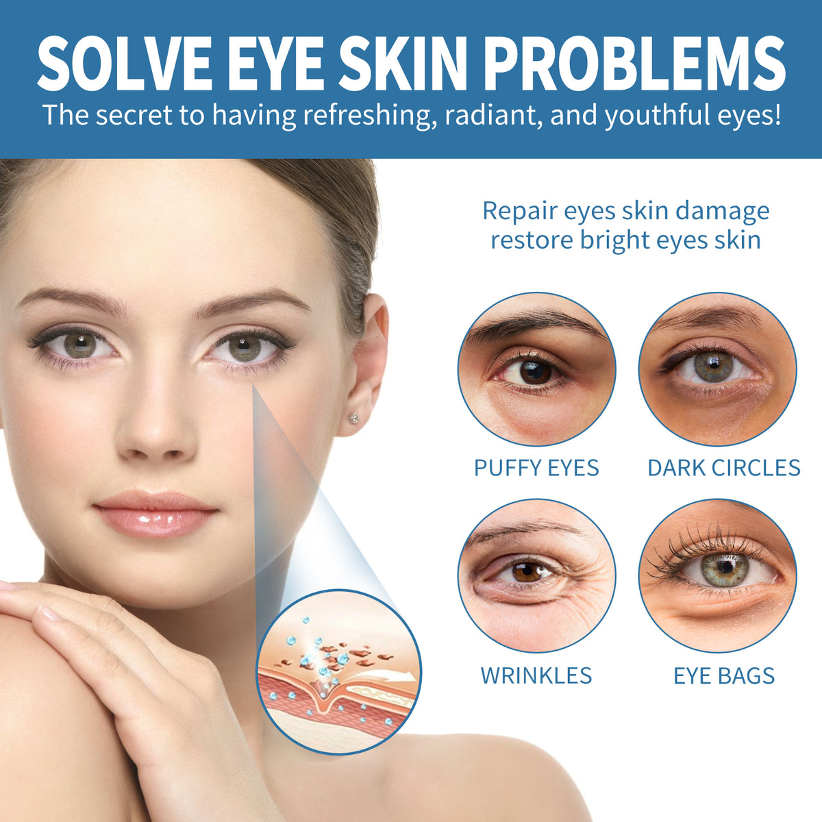 Eye Gel Patch Moisturizes Skin And Lighens Fine Lines, Bags, Dark Circles, Anti-Aging And Anti-Wrinkle Eye Mask