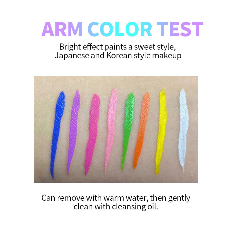 Fit Colors Fluorescent Color Liquid Eyeliner 8 Colors Waterproof Sweat-proof Quick-Drying Color Eyeliner Set