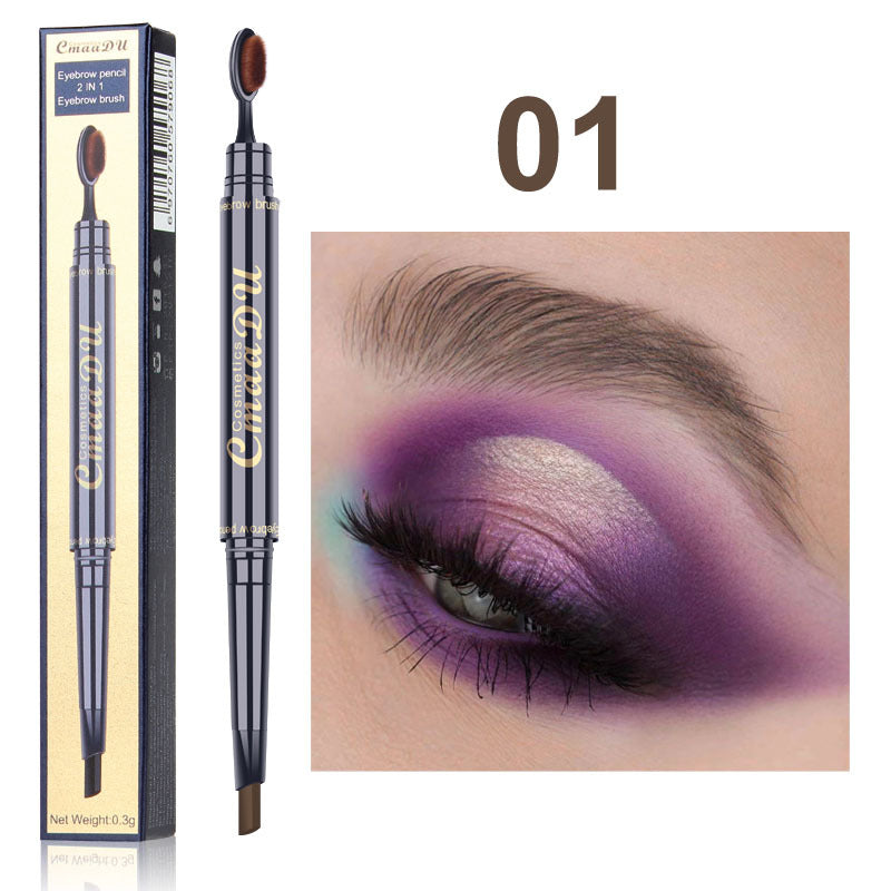 CmaaDu Toothbrush head eyebrow pencil pigment multi functional waterproof double ended eyebrow