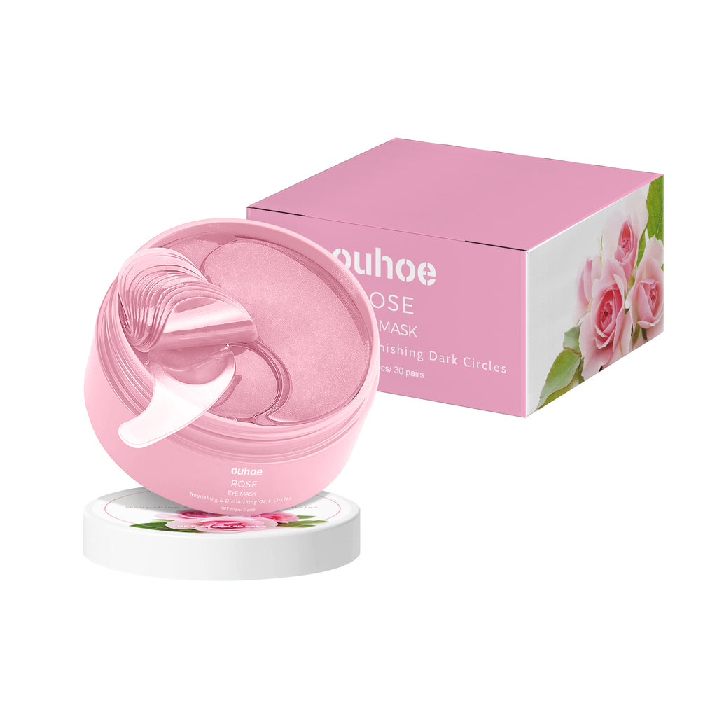 OUHOE Pink Rose Eye Mask, Reduces Fine Lines, Bags, Dark Circles, Moisturizes And Tights Skin Care Eye Mask