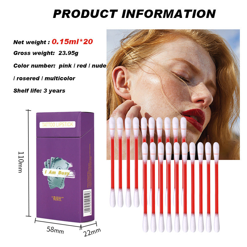 Cigarette Case Cotton Swab Lip Glaze Dyed Lip Liquid Disposable Non-Stick Cup Liquid Lipstick