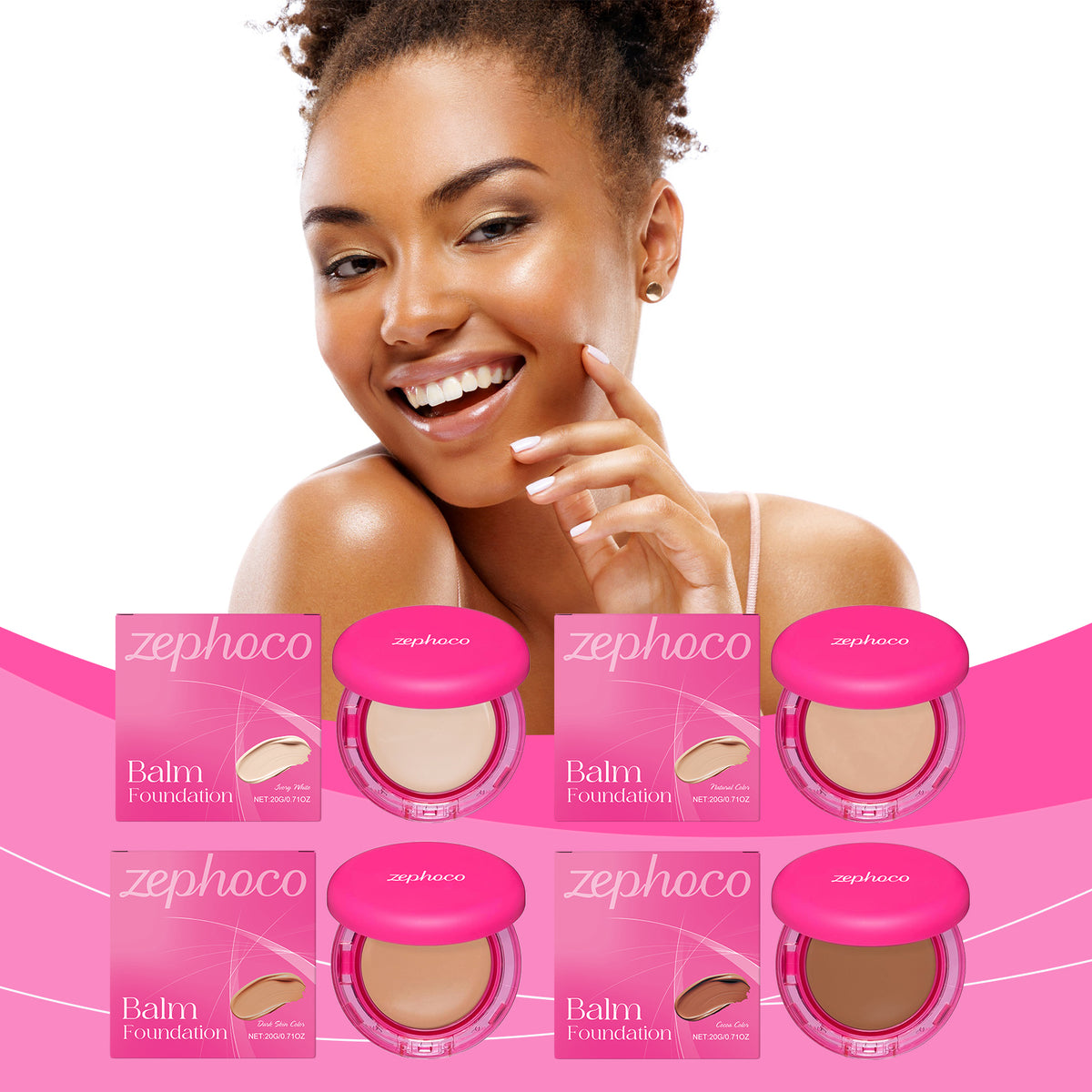 zephoco Moisturizing Foundation, Light, Moisturizing And Moisturizing Skin, Concealer Clear Oil And Dry Skin