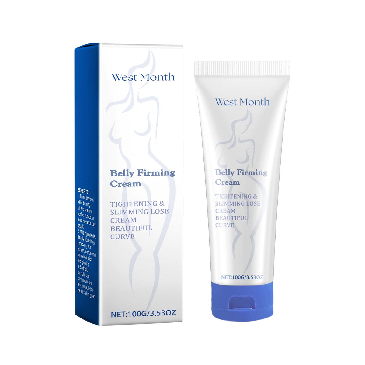 West&Month Body Firming Lactic Acid, Firming Light Skin Shape Body Sculpting Daily Lazy Body Care Cream