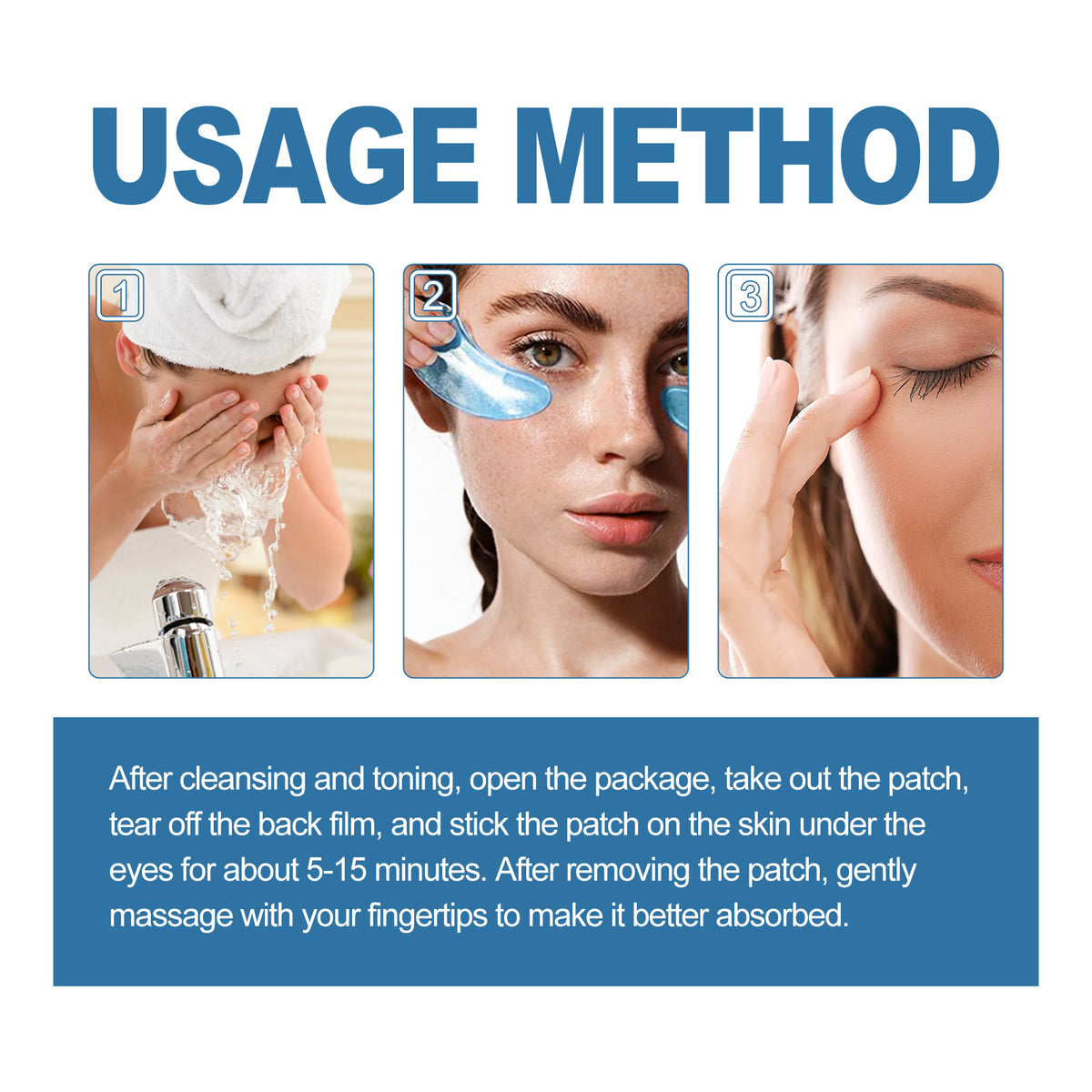 EELHOE Eye Gel Patch Moisturizes Skin And Lighens Fine Lines, Bags, Dark Circles, Anti-Aging And Anti-Wrinkle Eye Mask