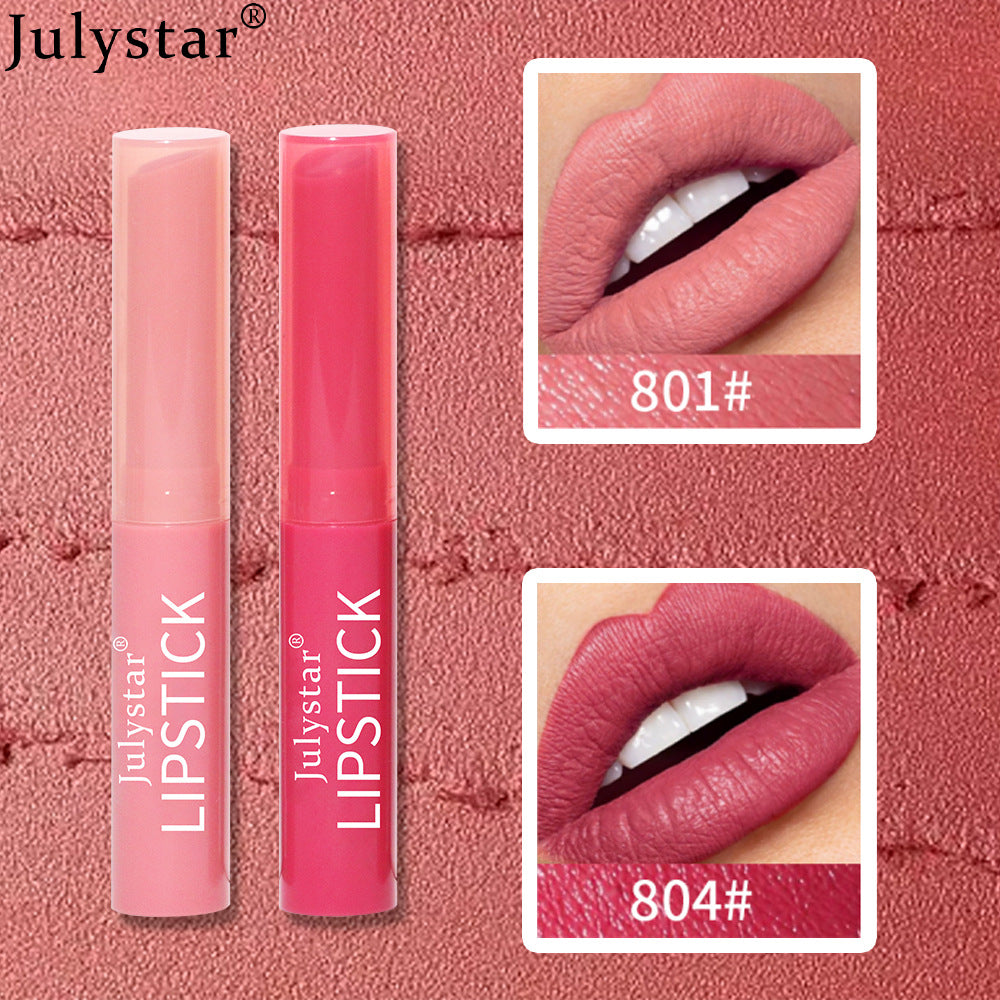 Durable Waterproof Non Stick Cup Genuine Six Color Lipstick Matte Velvet Foggy Lipstick