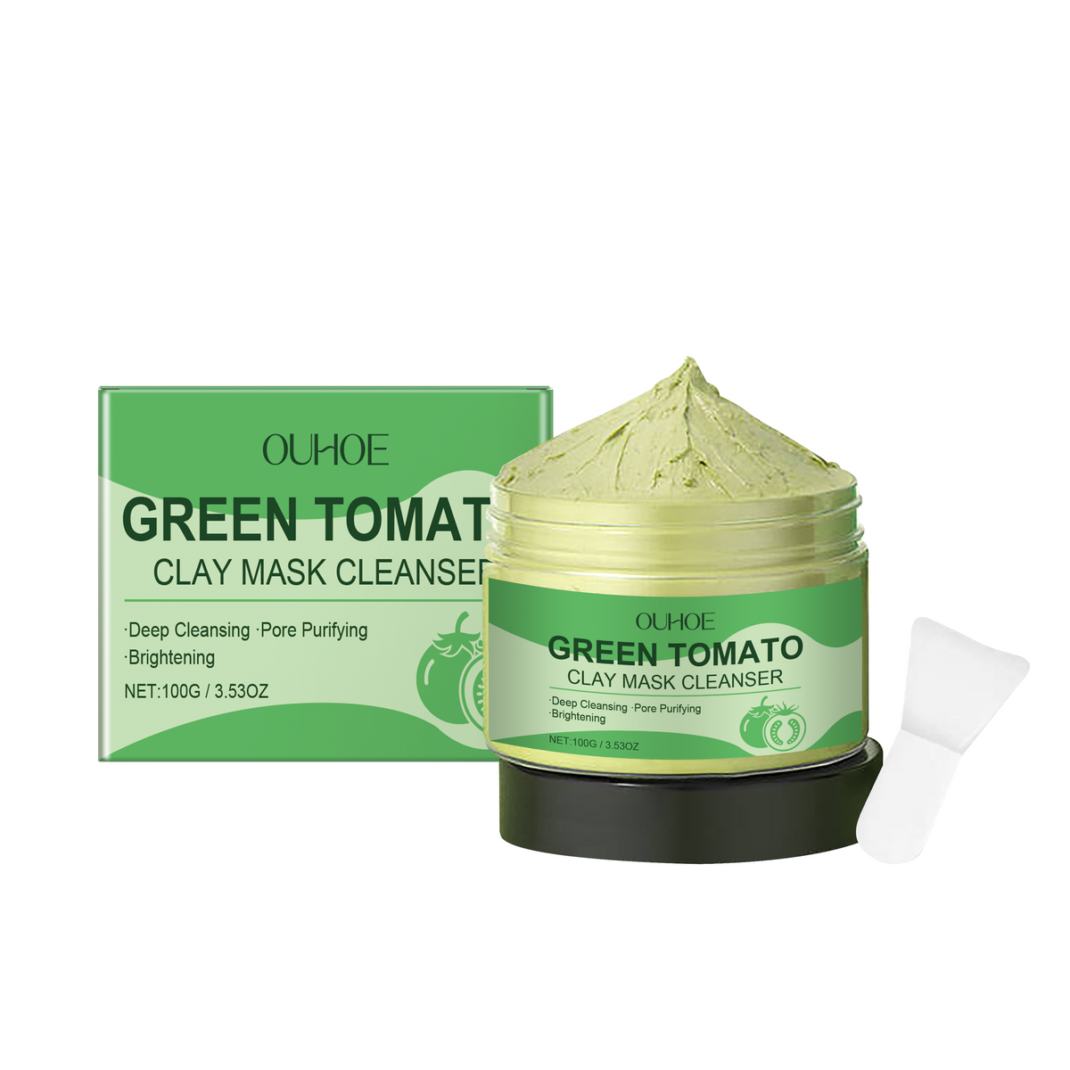 OUHOE Green Tomato Clean Clay Film Hydrating, Firming, Cleansing And Purifying Pores Facial Skin Smear Clay Film