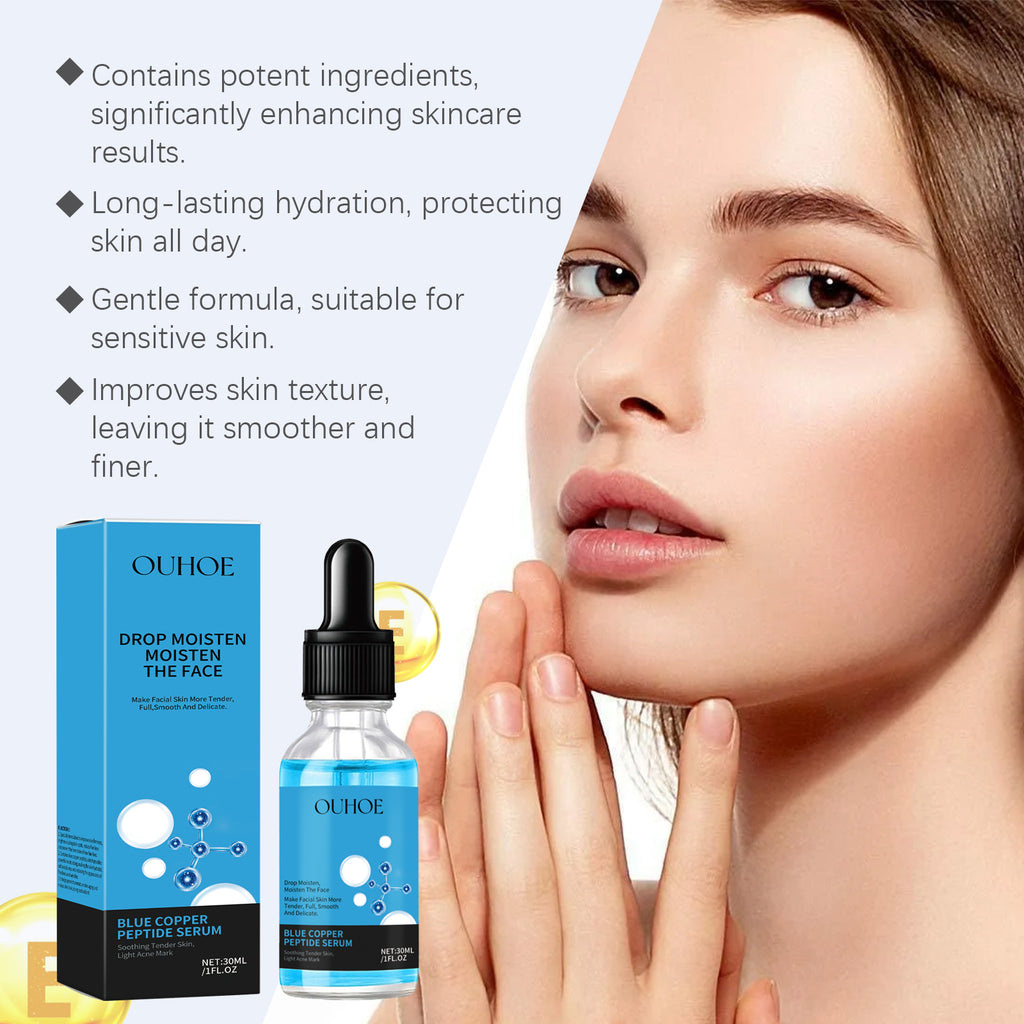OUHOE Copper Peptide Repair Serum Hydrates, Hydrates, Firming And Firming Facial Skin With Blue Copper Peptide Serum