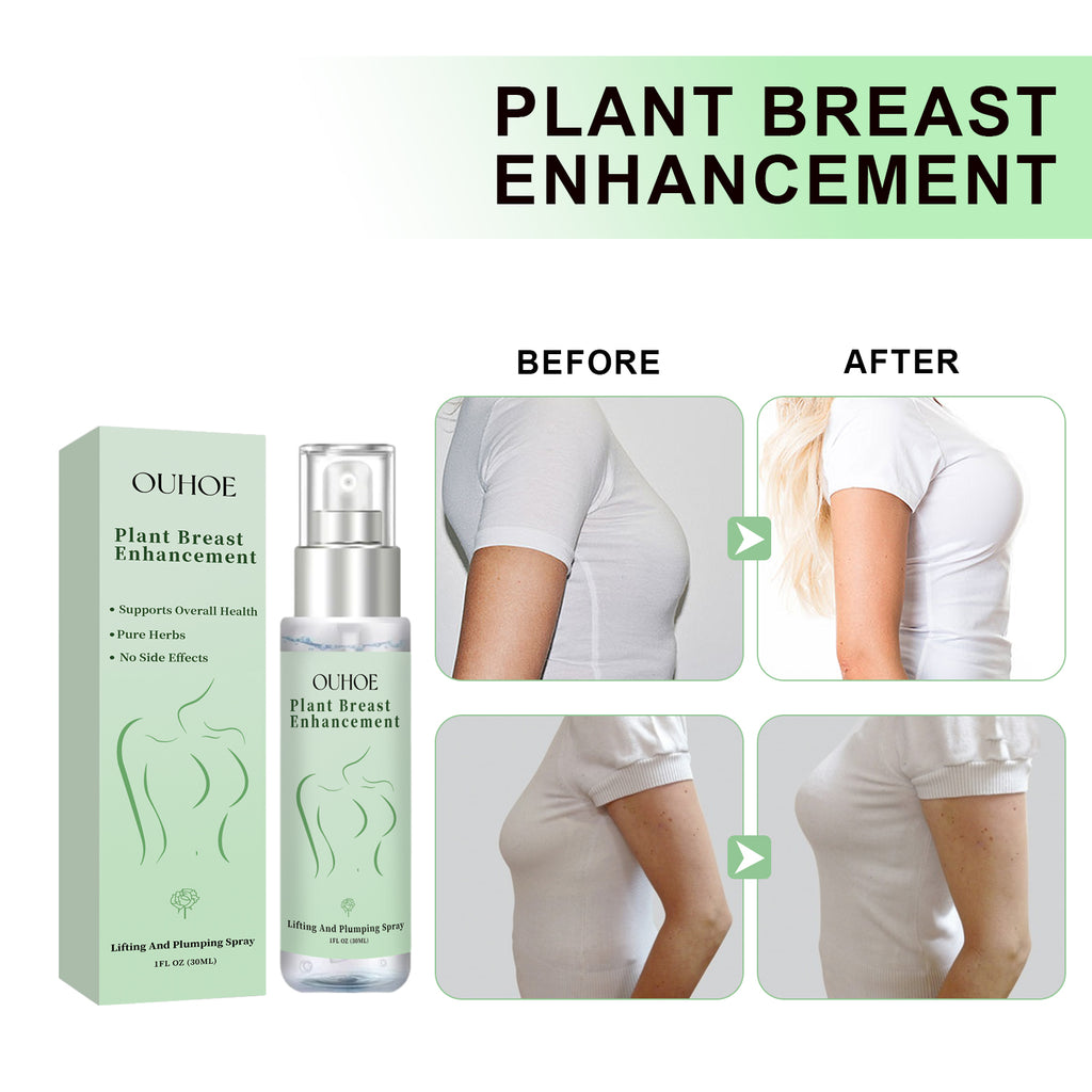 OUHOE Natural Herbal Breast Spray Moisturizes Plump, Firming And Firming Breasts Massage Treatment