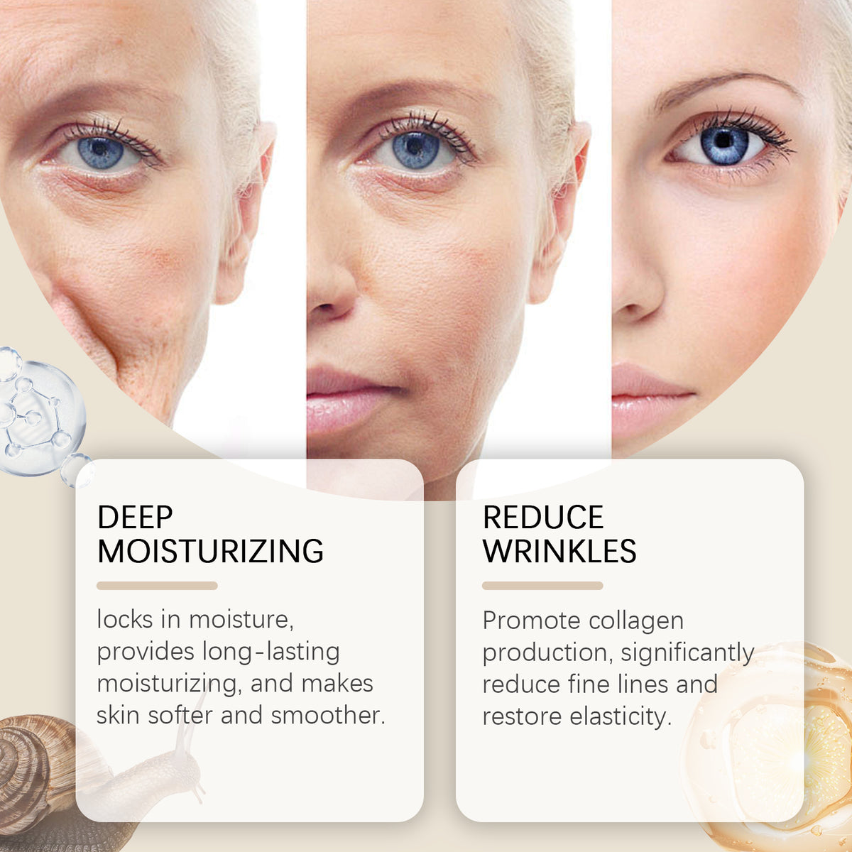 Hoygi Snail Mucin Serum Hydrating, Moisturizing, Clear, Radiant, Radiant And Rough Essence