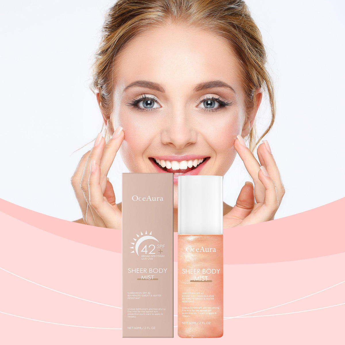 OceAura Body Protection Spray, Summer Outdoor Uv Protection Moisturizing Refreshing Non-Sticky Spray