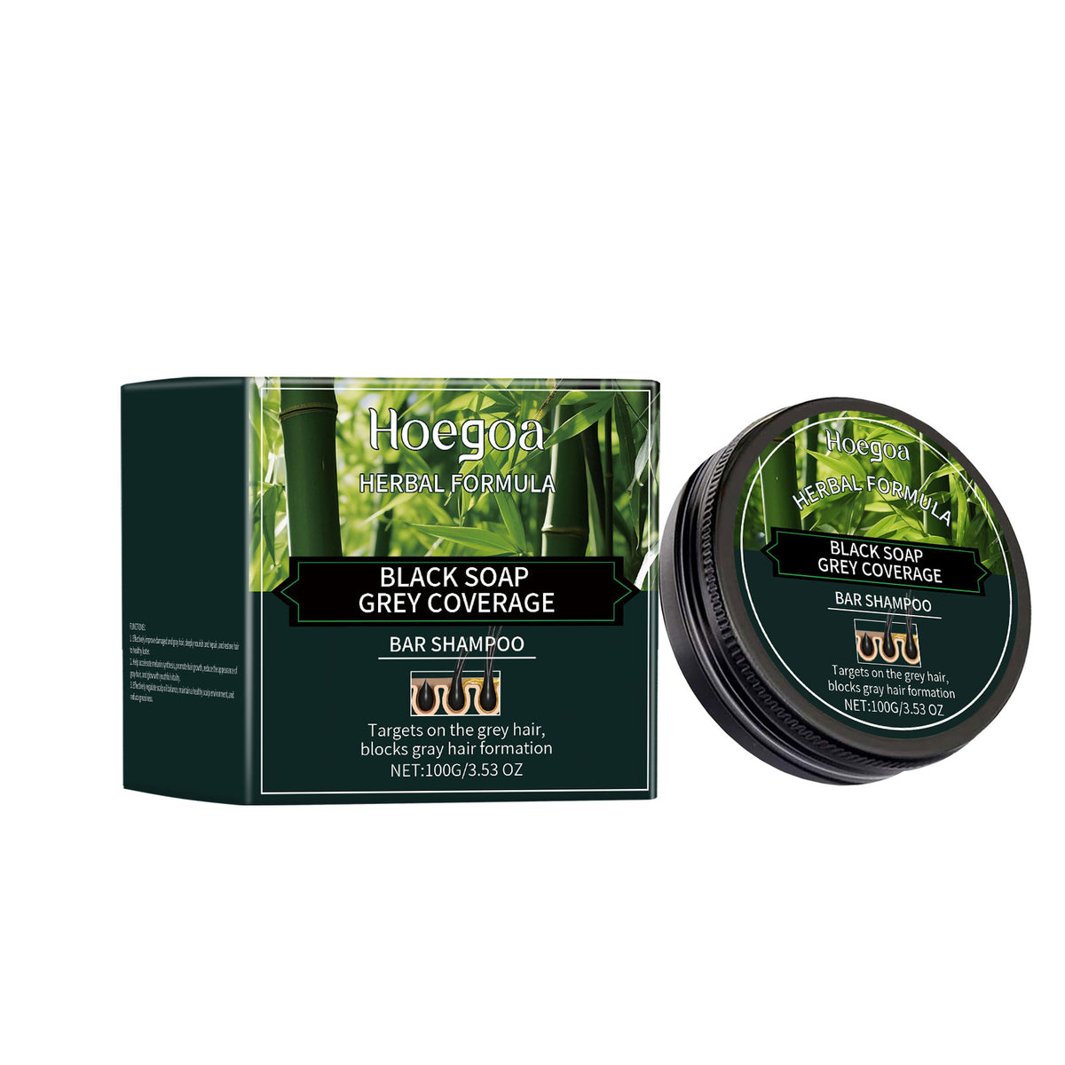 Hoegoa Bamboo Charcoal Shampoo Soap Improves Hair Quality, Nourishes Hair, Hydrates Hair, Is Soft And Gentle