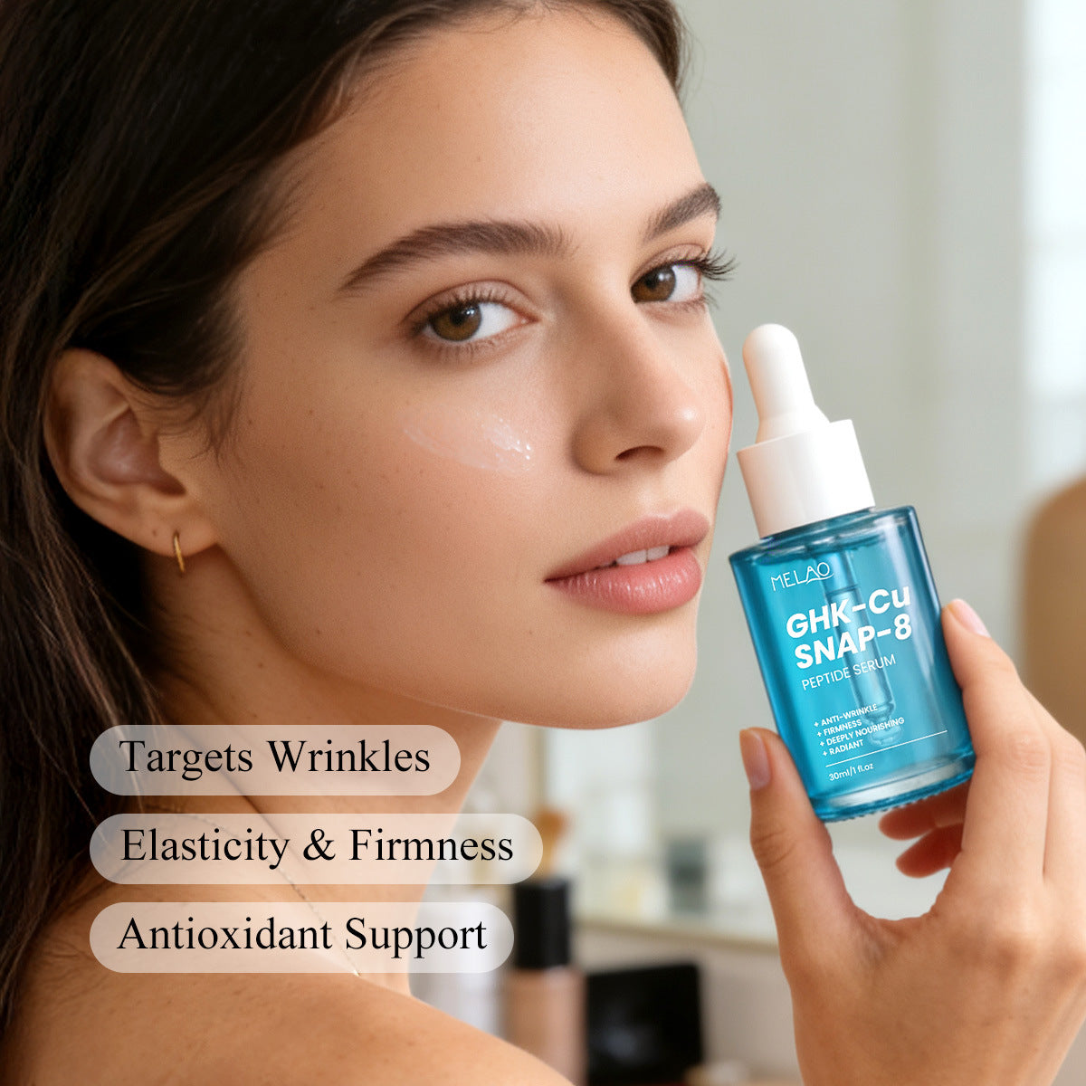 MELAO Blue Copper Peptide Multi-Peptide Serum GHK-Cu SNAP-8 Facial Essence