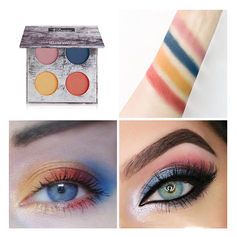 Pudaier Ink Landscape Four-color Eyeshadow Palette Matte Pearlescent Waterproof and Sweatproof Eyeshadow Makeup
