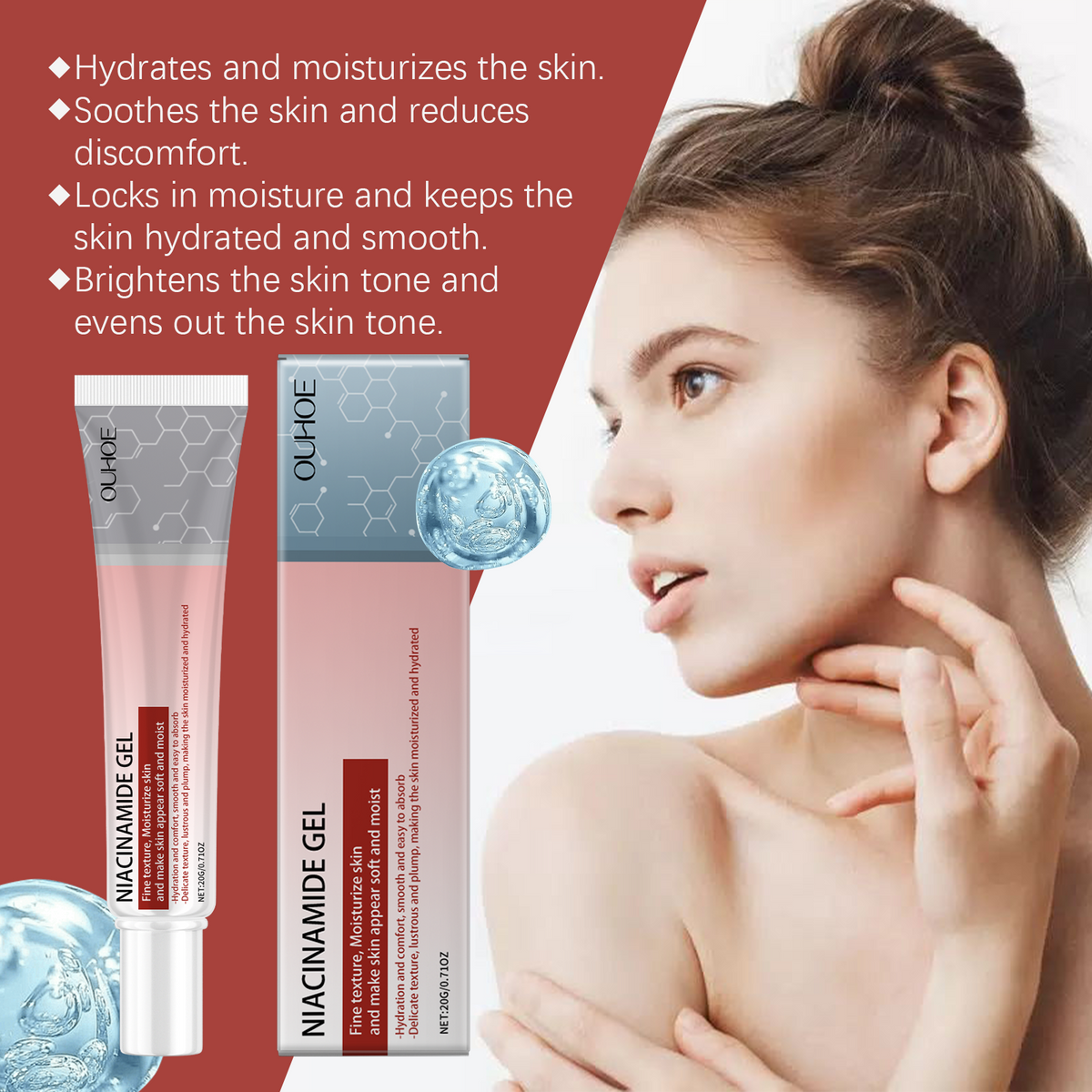 OUHOE Nicotinamide Gel Moisturizes Soothing Firming Skin Hydrating Hydrating Facial Moisturizing Gel