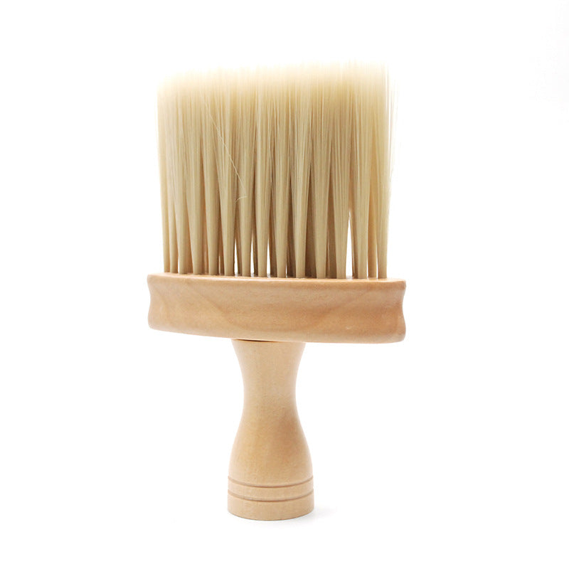 Broken Hair Sweeping Brush Bangs Brush Neck Sweeping Wooden Handle Large Imitation Mane Hairdressing Hairdressing Cleaning Brush