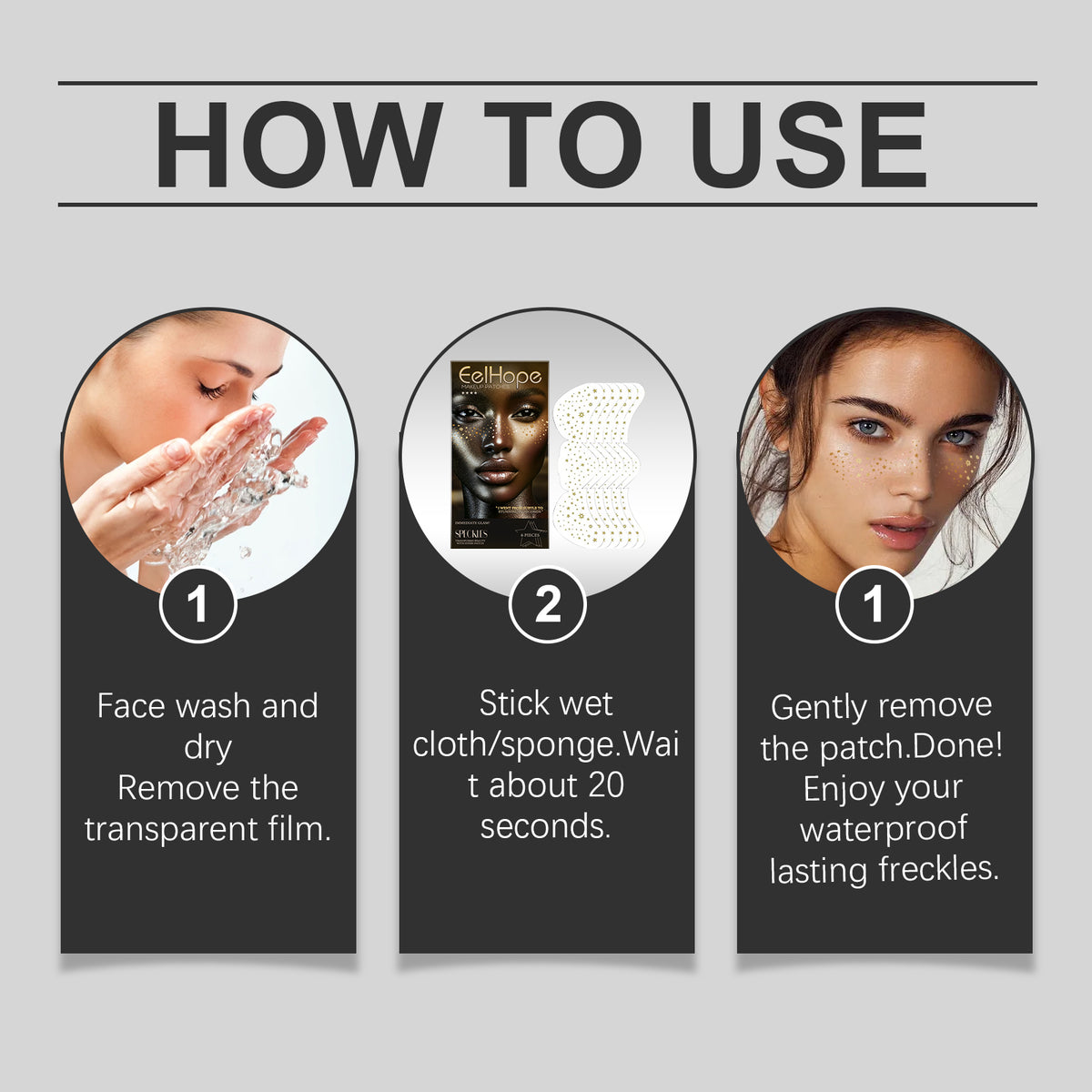 Eelhope Glitter Spot Tattooed Face Stickers Easily Create Natural Freckle Makeup Beauty Makeup