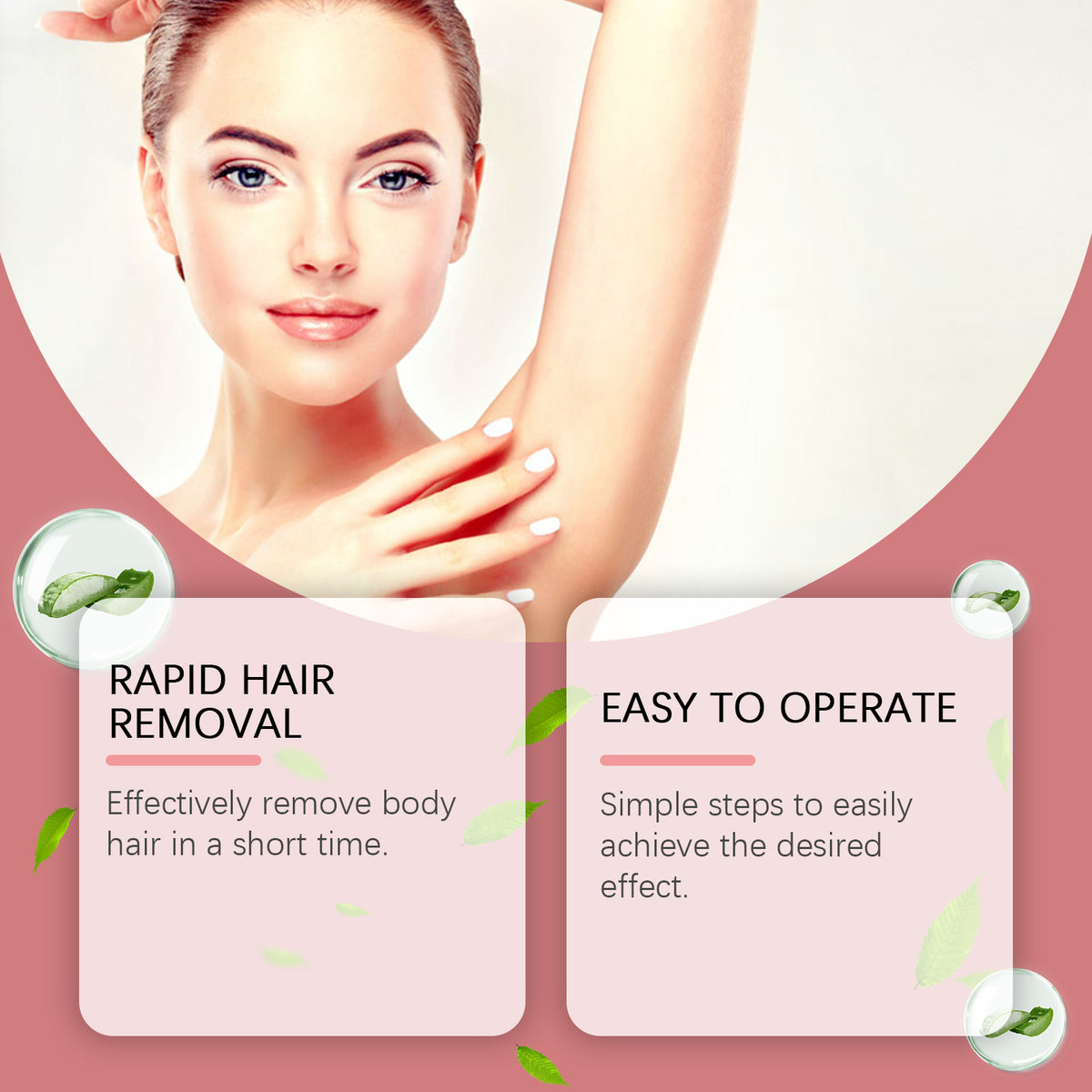 OceAura Hair Removal Cream, Easy To Remove Body Hair Refreshing Clean Skin To Keep Skin Smooth Gentle Hair Removal Cream