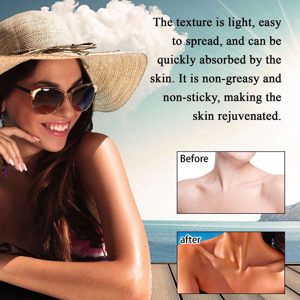 OUHOE Dark Tanning Lotion, Summer Outdoor Sun Relief For Uneven Skin Tone Moisturizing Refreshing Black Care Lotion