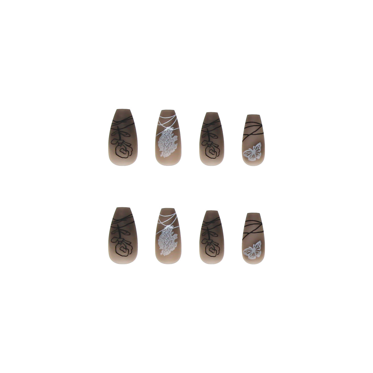 Dark Butterfly Long Ballet Nail Manicure Nail Pieces Personalized Wearing A Removable Nail