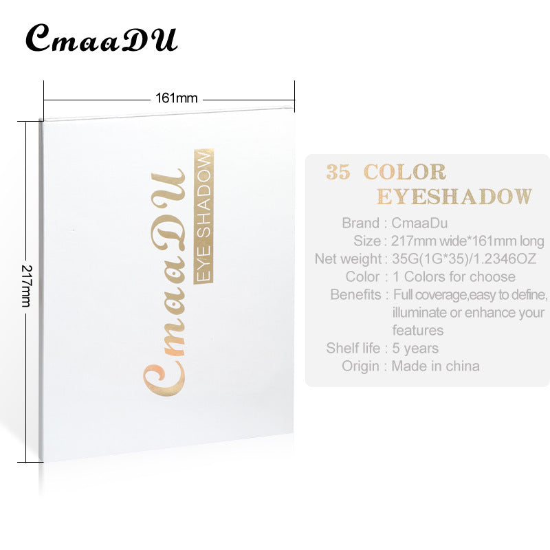 CmaaDu 35 Colors Matte Eyeshadow Metal Waterproof Pearl Glitter Eyeshadow Palette