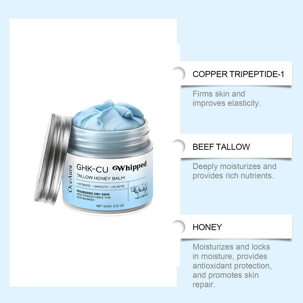 OCEAURA Beef Tallow &amp; Honey Body Balm Hydrating Silky Smooth Lightweight Non-Greasy Moisturizer