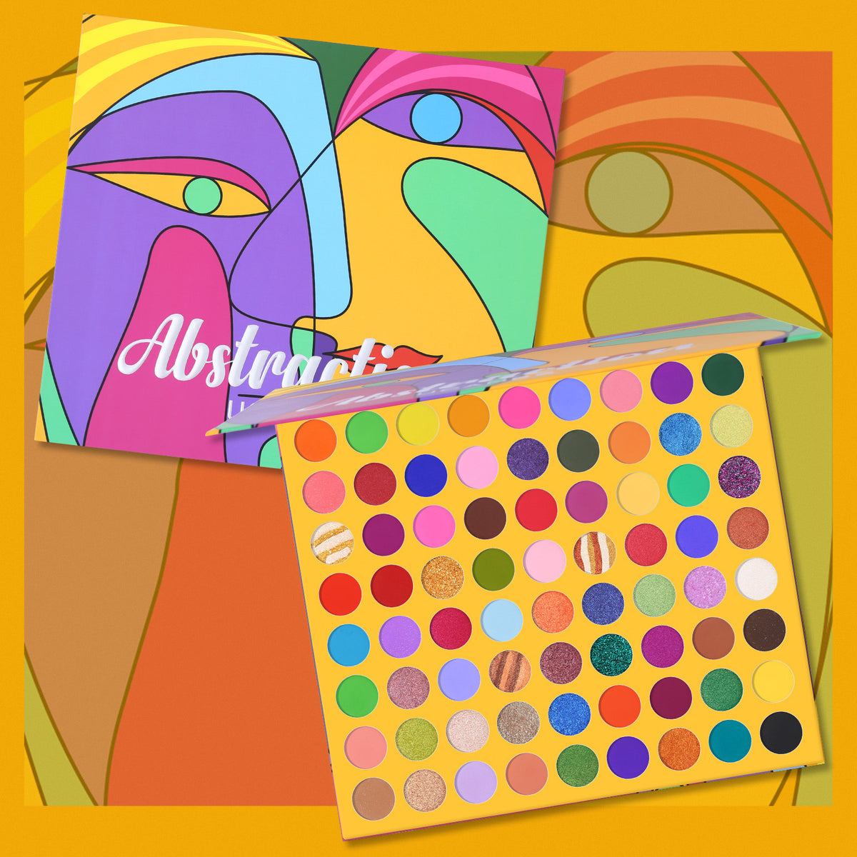 UCANBE 72 colors abstract eye shadow palette candy colored pearlescent matte cos makeup easy to color eye shadow