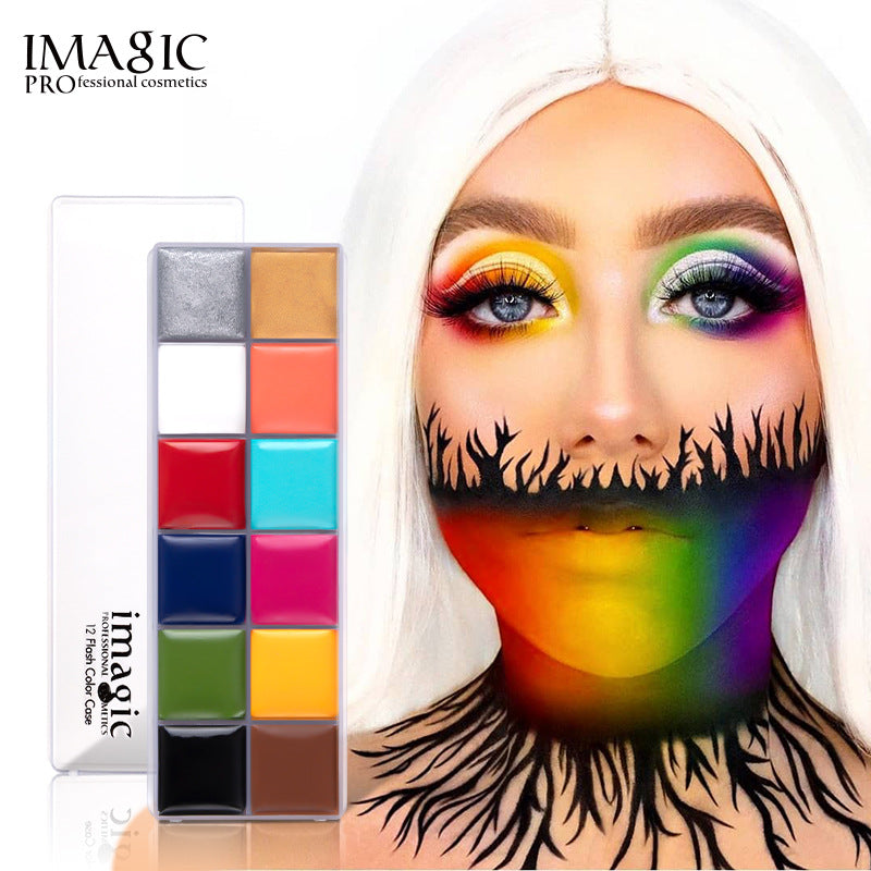 IMAGIC 12 Color Oil Paint Professional Body Painting World Cup Halloween Drama Performance Face Oil Paint