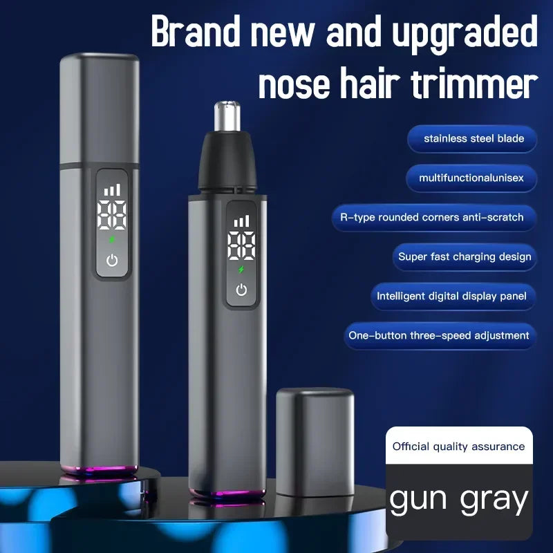 Portable LED Display Nose Hair Remover Electric Nose Hair Trimmer USB Charging Safety Face Hair Cleaning Care Kit