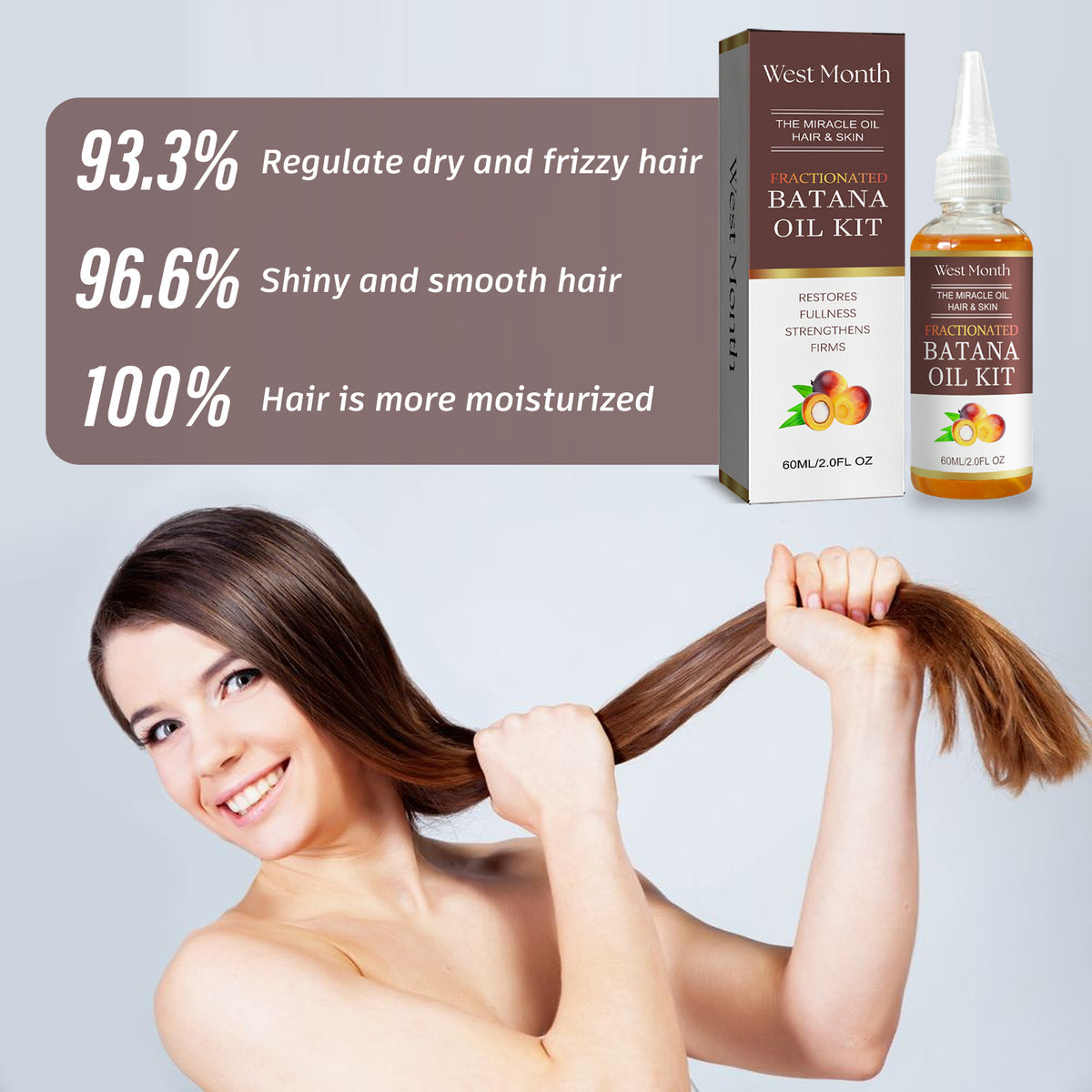West&Month Batana Hair Care Essential Oil Moisturizes And Improves Dry Hair And Smooth Hair Care