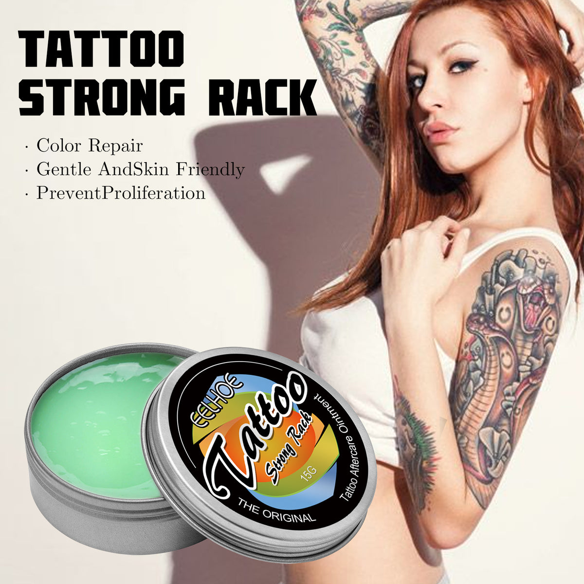 Tattoo Repair Cream, Tattoo Color Fixing Gentle Clean Moisturizing Skin Fade Tattoo Repair Cream