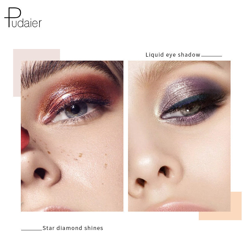 Pudaier Star Diamond Yaojin Liquid Eye Shadow Lying Silkworm Brightens Polarized Mermaid Ji Metal Eye Shadow Liquid