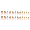 Simple pearlescent gold French almond nail wear nails special nail pieces wholesale finished wind fake nails