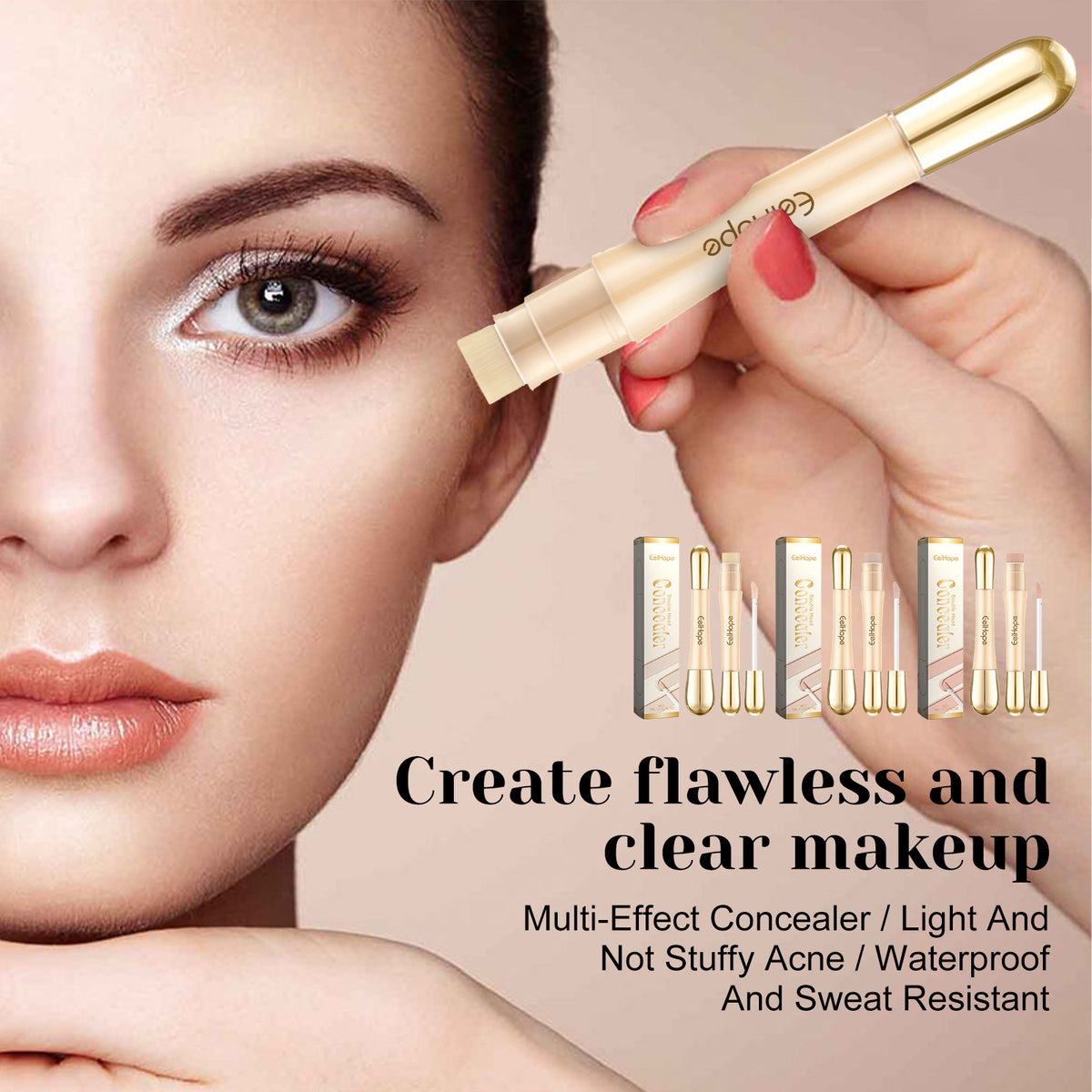 Double Head Concealer, Brightening And Waterproofing Concealer Stick