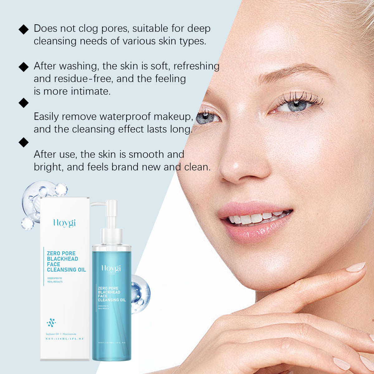 Hoygi Cleansing Oil, Deep Gentle Makeup Remover Soothes Face, Eyes And Lips With Clear And Non-Tight Makeup Remover Oil