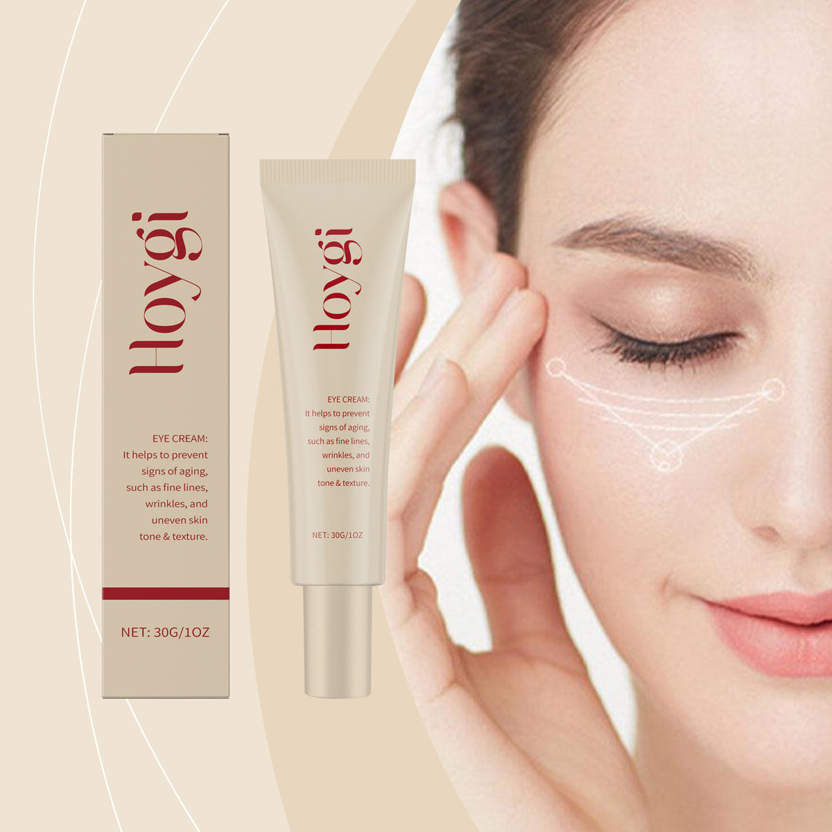 Hoygi Retinol Eye Cream, Reduces Fine Lines, Nourishes Skin Around Eyes, Hydrates Skin Daily Care Eye Cream