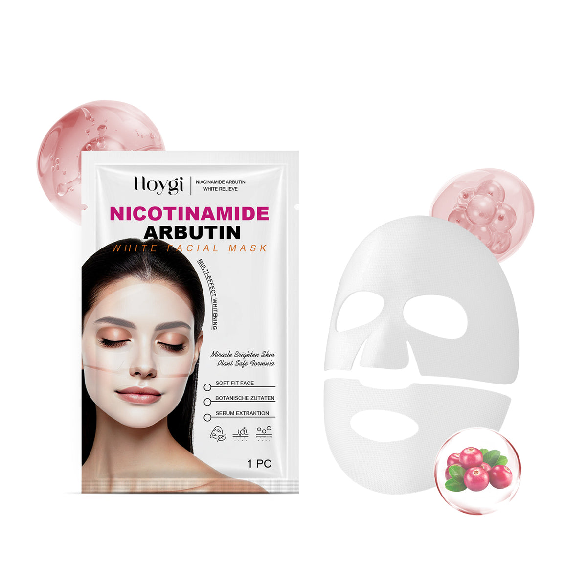 Hoygi Nicotinamide Arbutin Moisturizing Mask (Bag) Facial Skin Hydrating, Moisturizing, Firming And Nourishing Essence Mask