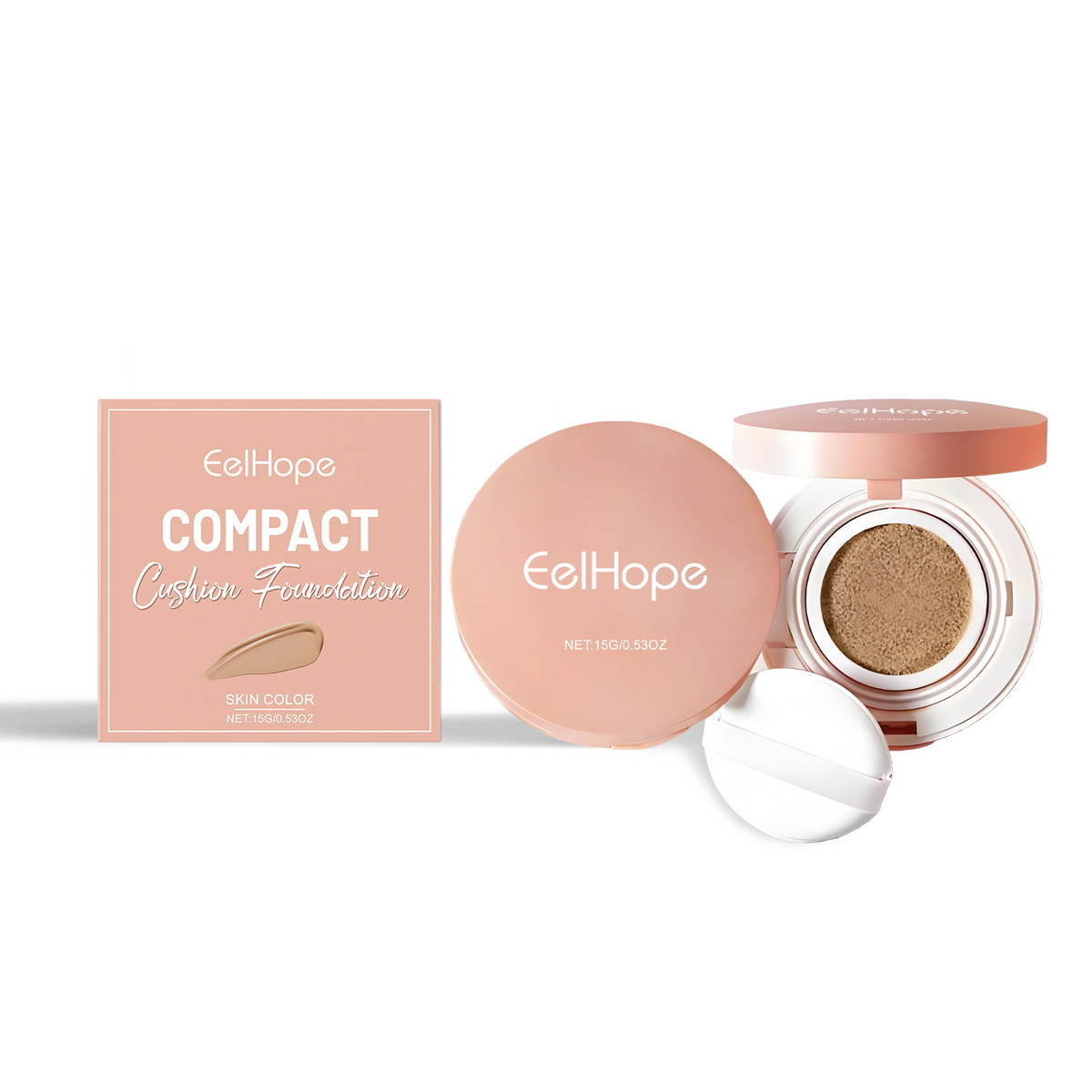 Eelhope Compact Air Cushion Foundation (Skin Tone) Natural Lightweight Concealer Durable And Easy To Remove Makeup No Fake White Moisture Cushion