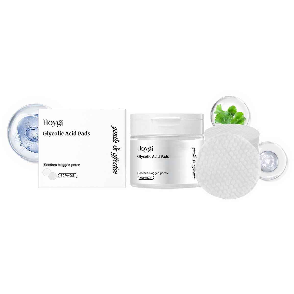 Hoygi Glycolic Acid Exfoliating Shims, Gently Cleanse Facial Skin Comfortable, Refreshing And Glossy Skin Shims