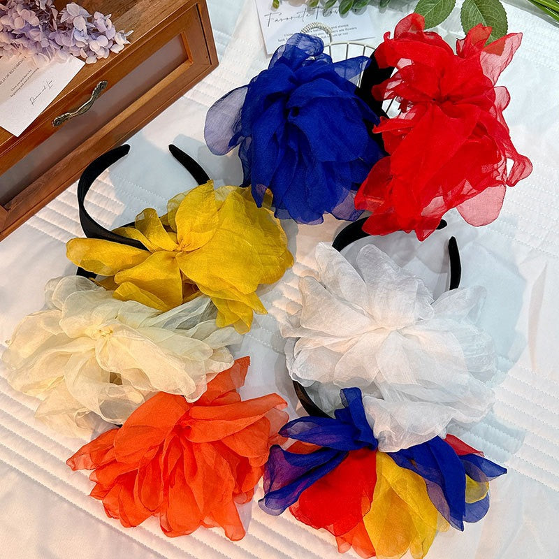 Handmade European and American headbands with versatile fabric flower hair accessories
