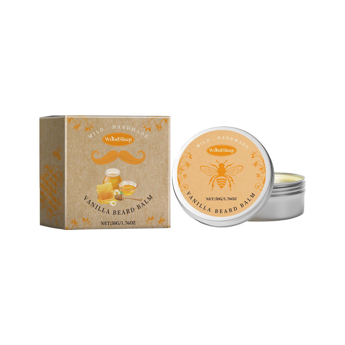 WoodSleep Men's Beard Balm Gentle Nourishing Beard Fragrance Soft, Bright And Three-Dimensional Shape