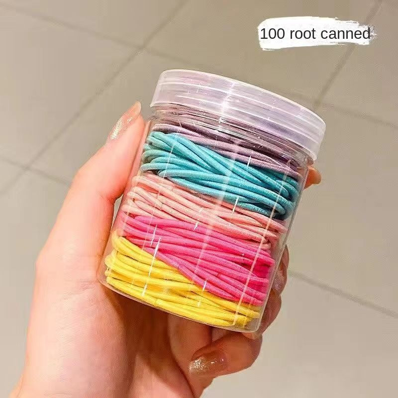 100 rubber bands canned headband macaron rubber band versatile rubber band hair tie rope