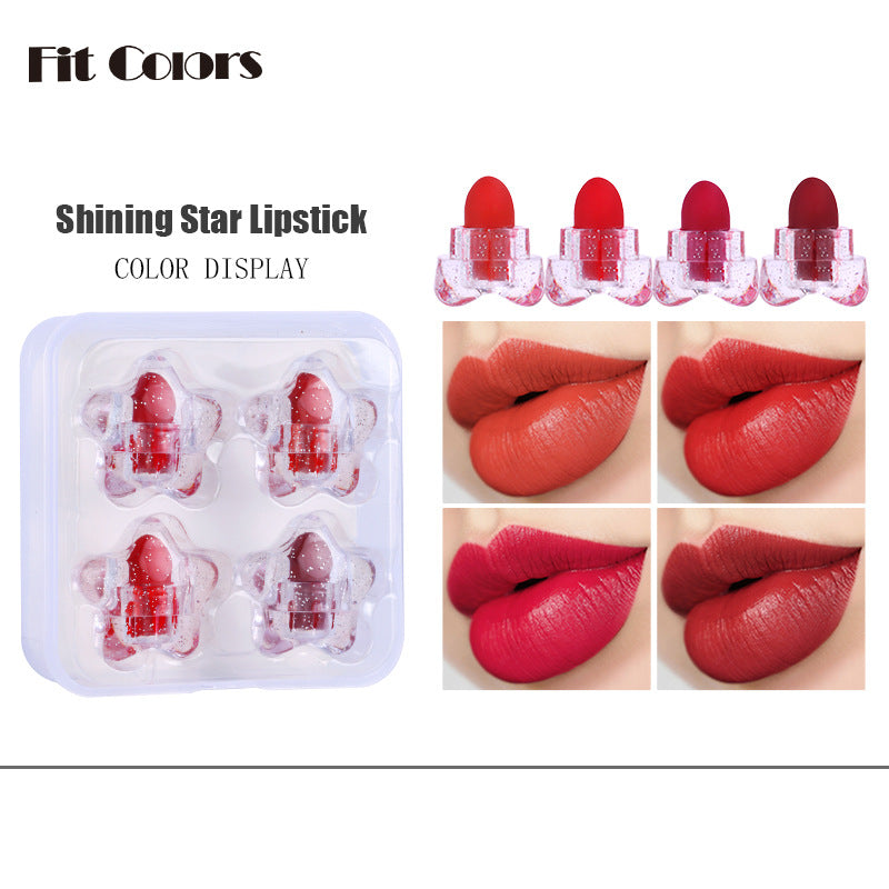 Fit Colors Pentagram Mini Lipstick Set Pentagram 12 Colors Mini Portable Capsule Lipstick