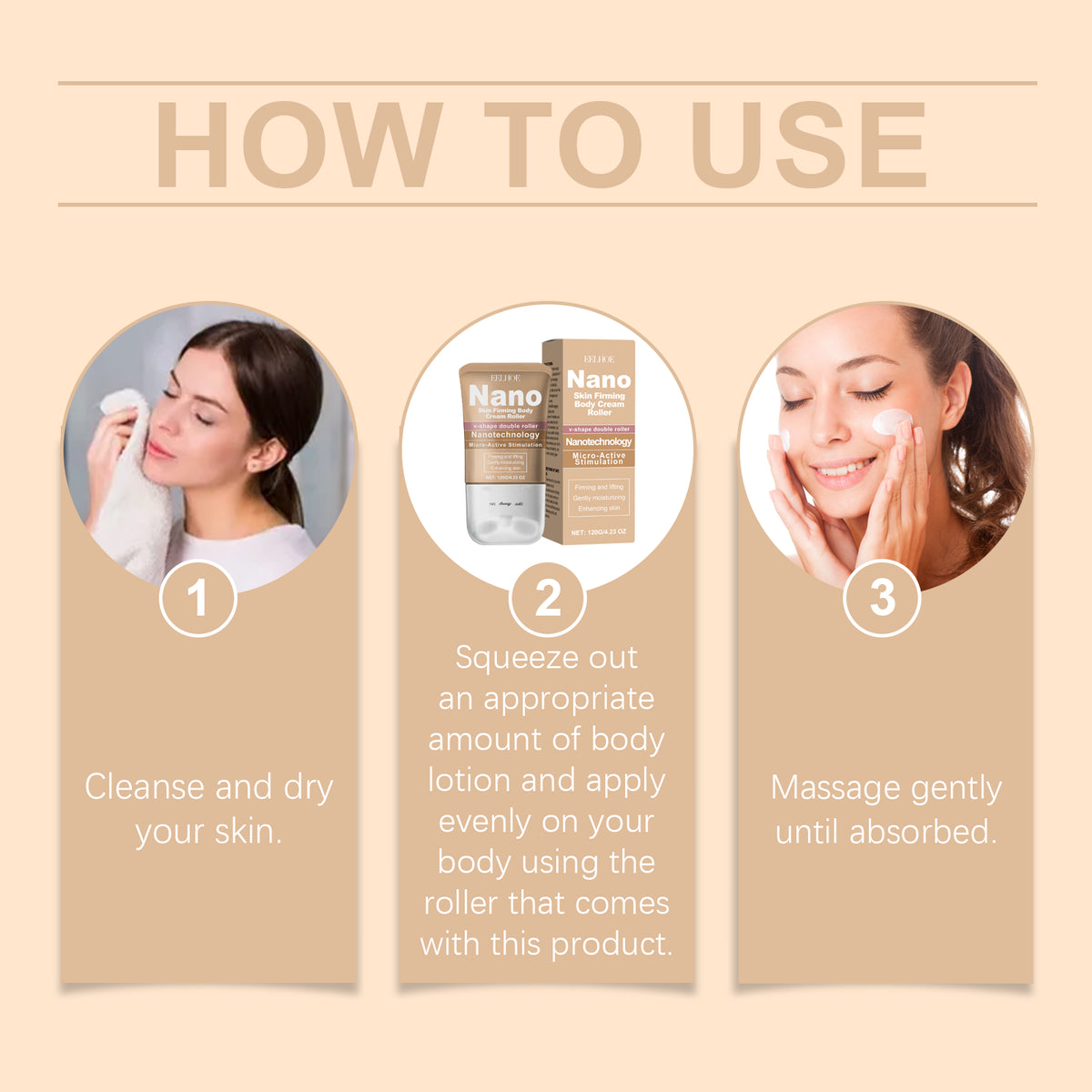 EELHOE Body Cream Roller Hydrating Refreshing Silky, Non-Greasy Gentle Moisturizer For Skin